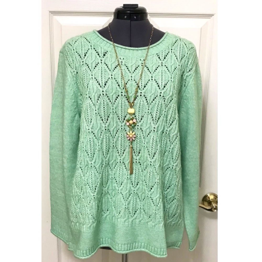 NWT Talbots Wool Blend Mint Green Sweater